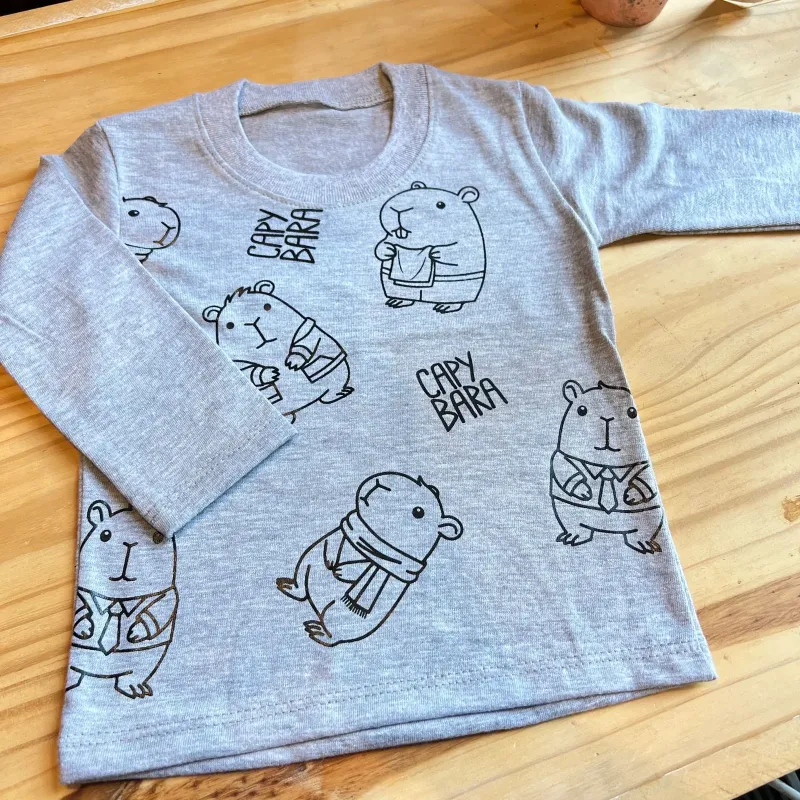 Remeras mangas largas CAPIBARA bebe